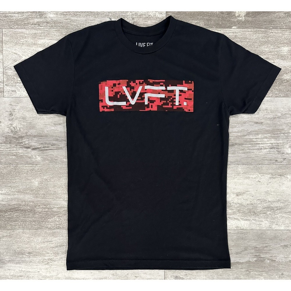 Live Fit LVFT Mens Black T-Shirt Sz Small Fitness Lifestyle Apparel